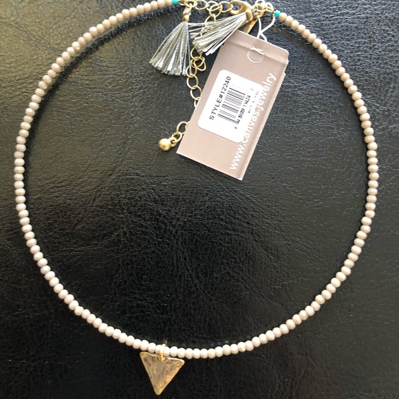 Triangle Charm Gray Choker Necklace | NWT - Picture 3 of 5